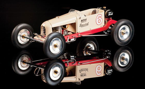 "NEHI Special" Hot Rod: OFFERED WITHOUT RESERVE Custom built by Butch Marx. Ford gasoline-powered hot rod, a great example of the period Model T rods. Wearing the race number 6, finished in tan with a red chassis and well de