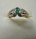 EMERALD DIAMOND RING 10K GOLD SIZE 7