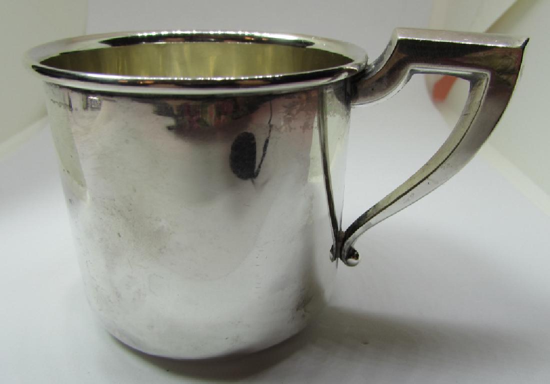 SAART STERLING SILVER BABY CUP MUG 43.5 GRAMS: VINTAGE ESTATE 2 1/2" TALL BY 3 1/2" WIDE. WEIGHS 43.5 GRAMS. NO MONOGRAM. (USA SHIPPING $10)