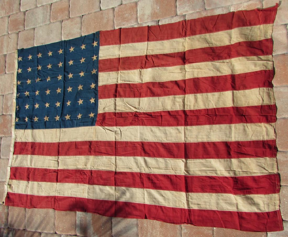 US 48 STAR FLAG COTTON PREMIER 44''x66'' ANTIQUE: US 48 STAR COTTON FLAG BY PREMIER. 44'' x 66"