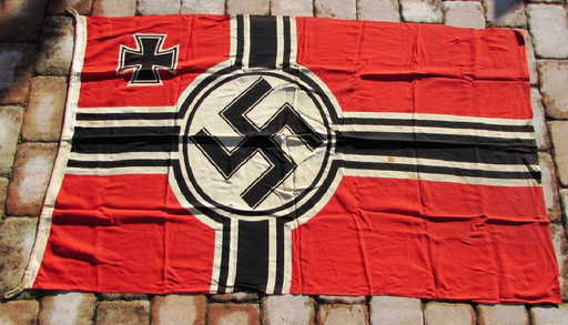 GERMAN WWII NAZI BATTLE FLAG IRON CROSS SWASTIKA