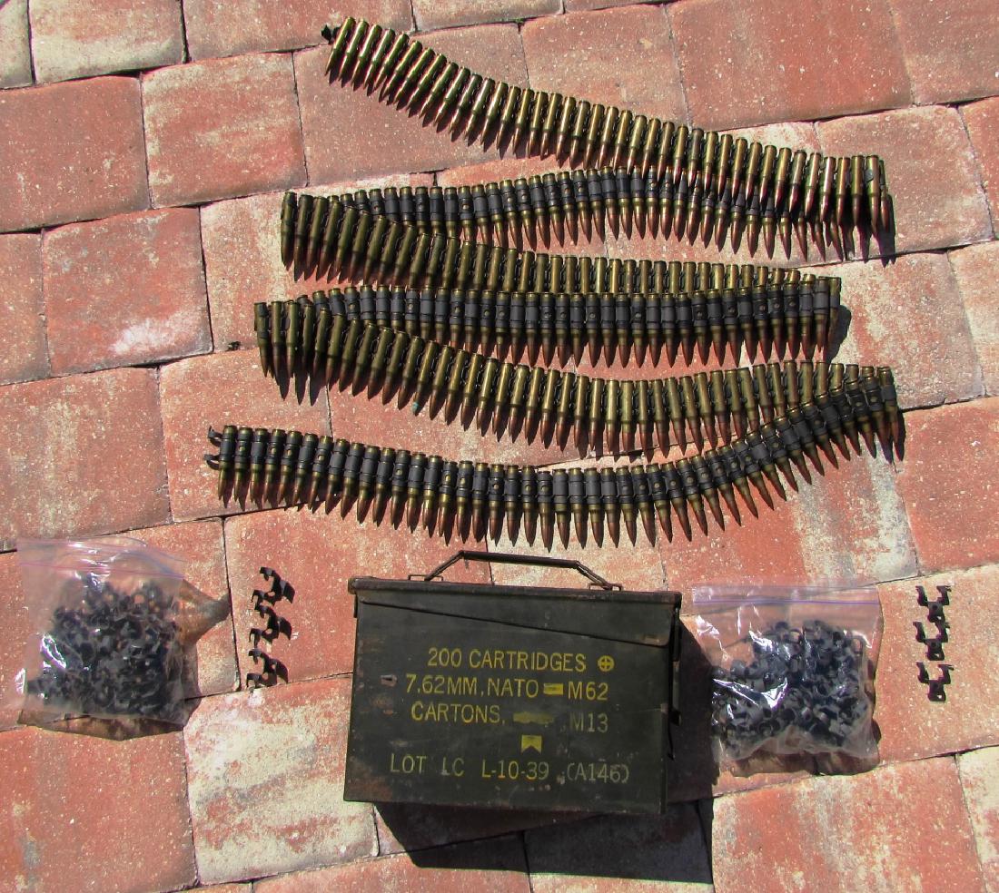 250+ rds 7.62 AMMO MACHINE GUN BELT CLIPS CAN M60 Jan 21, 2018