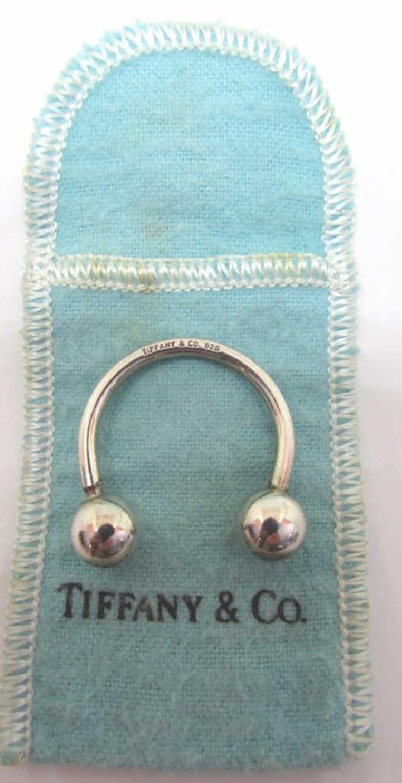 AUTH TIFFANY & CO KEY RING STERLING SILVER KEYRING: NEW NEVER USED HORSESHOE SCREW KEYCHAIN 30MM X 30MM. WITH POUCH. (USA SHIPPING $8)