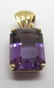 10.5CARAT AMETHYST NECKLACE PENDANT SLIDE 14K GOLD - 5