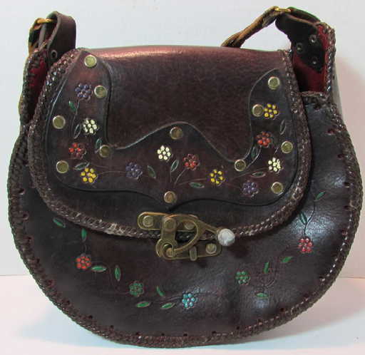 Ce Western Leather Purse Handbag Tooled