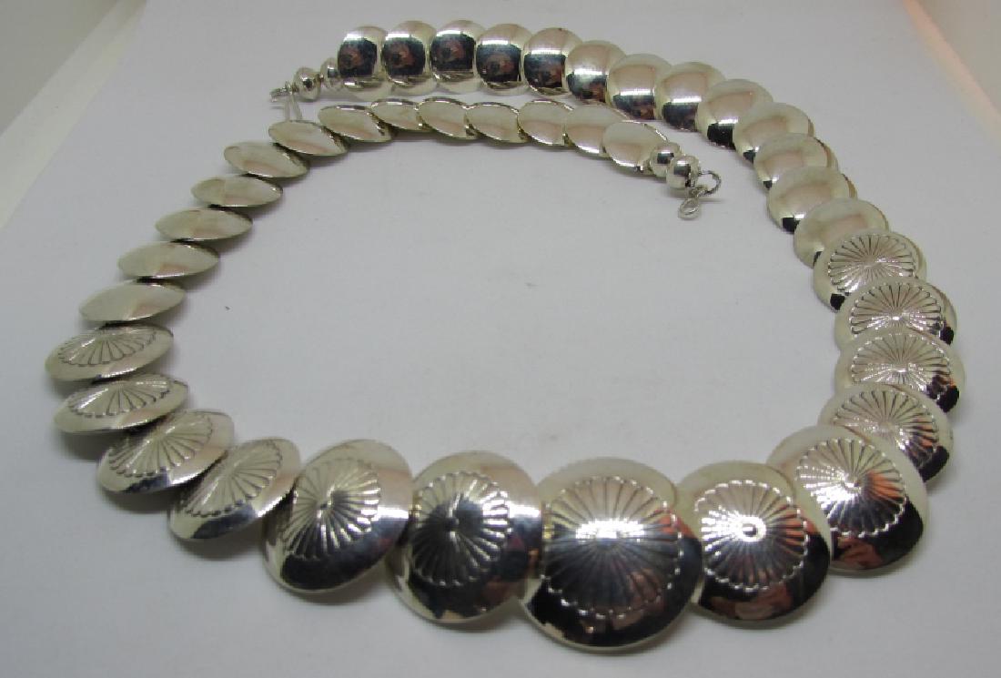 22" NAVAJO PILLOW BEAD NECKLACE STERLING SILVER Nov 18, 2018