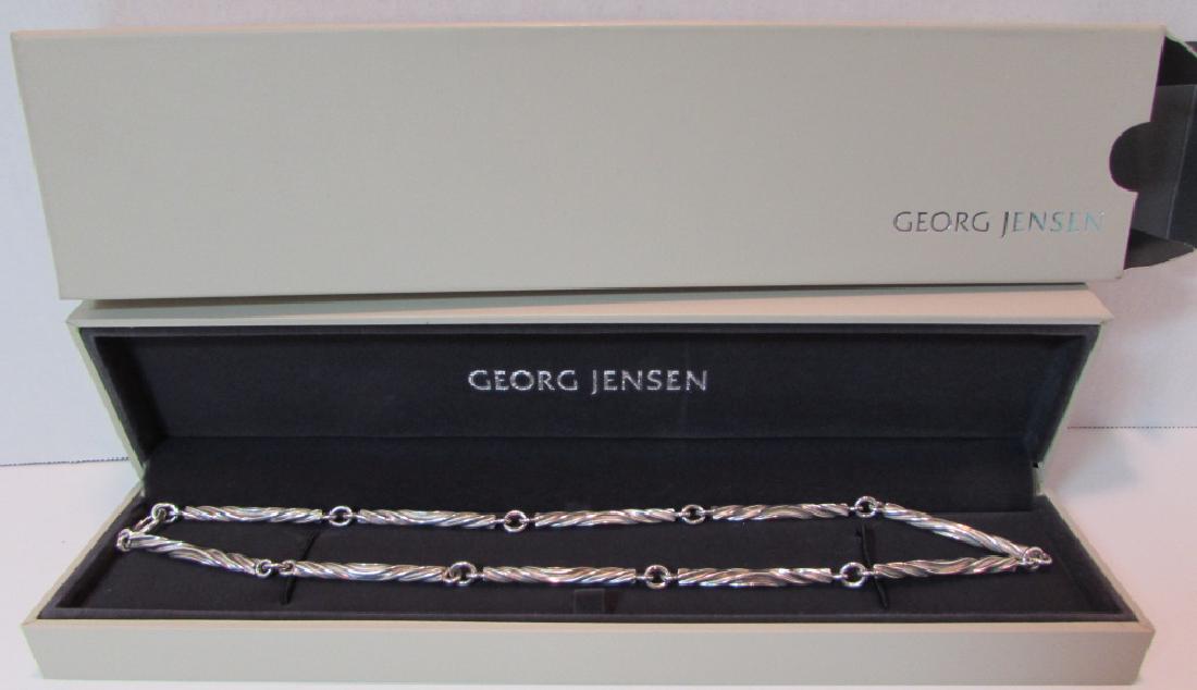 GEORG JENSEN NECKLACE STERLING SILVER DENMARK HAH: NEW IN BOX HANS HANSEN DESIGN 18" LONG TWISTED LINK CHAIN. WEIGHS 29.2 GRAMS. EXCELLENT CONDITION. (USA SHIPPING $10)