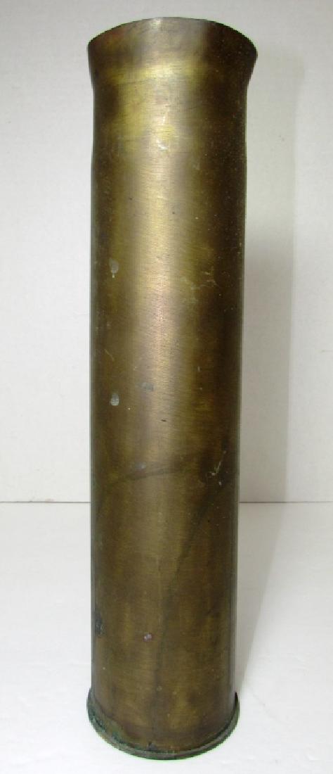 US WWII ARTILLERY SHELL CARTRIDGE 75 DE C 706L 18C: LARGE ARTILLERY SHELL - 13.75" TALL.