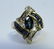 BLUE SAPPHIRE & DIAMOND RING 14K YELLOW GOLD