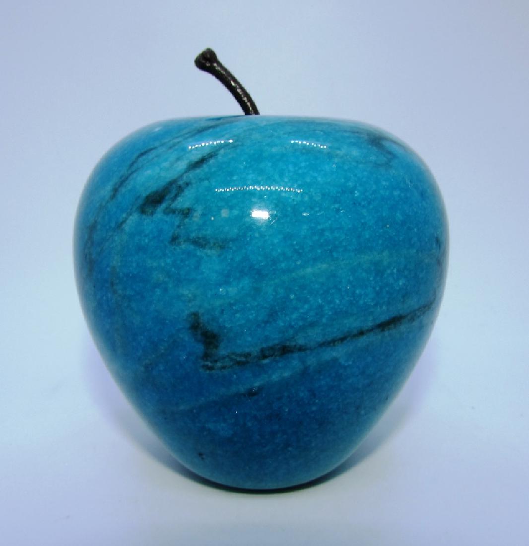 BEAUTIFUL CARVED STONE APPLE PAPERWEIGHT TEACHER (1 of 6)