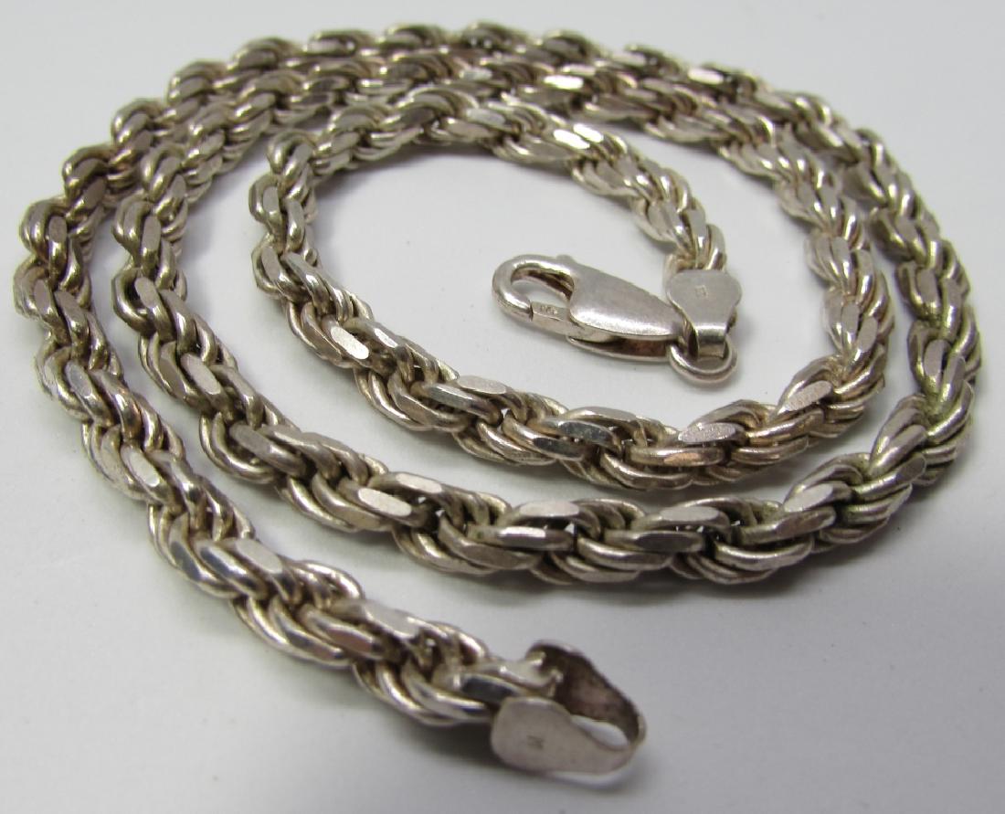 DIAMOND CUT ROPE CHAIN NECKLACE STERLING SILVER (1 of 2)