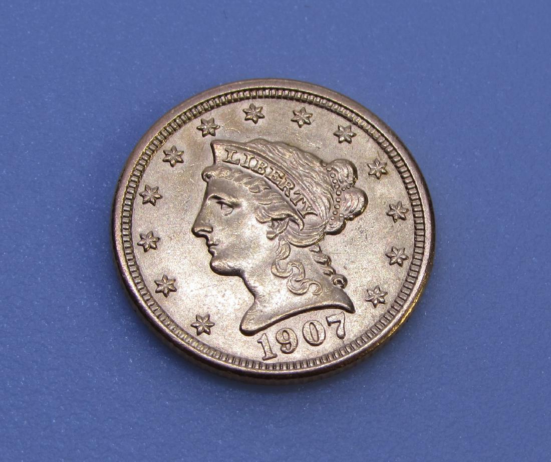 1907 UNCIRCULATED 2 1/2 DOLLAR GOLD COIN LIBERTY (1 of 2)