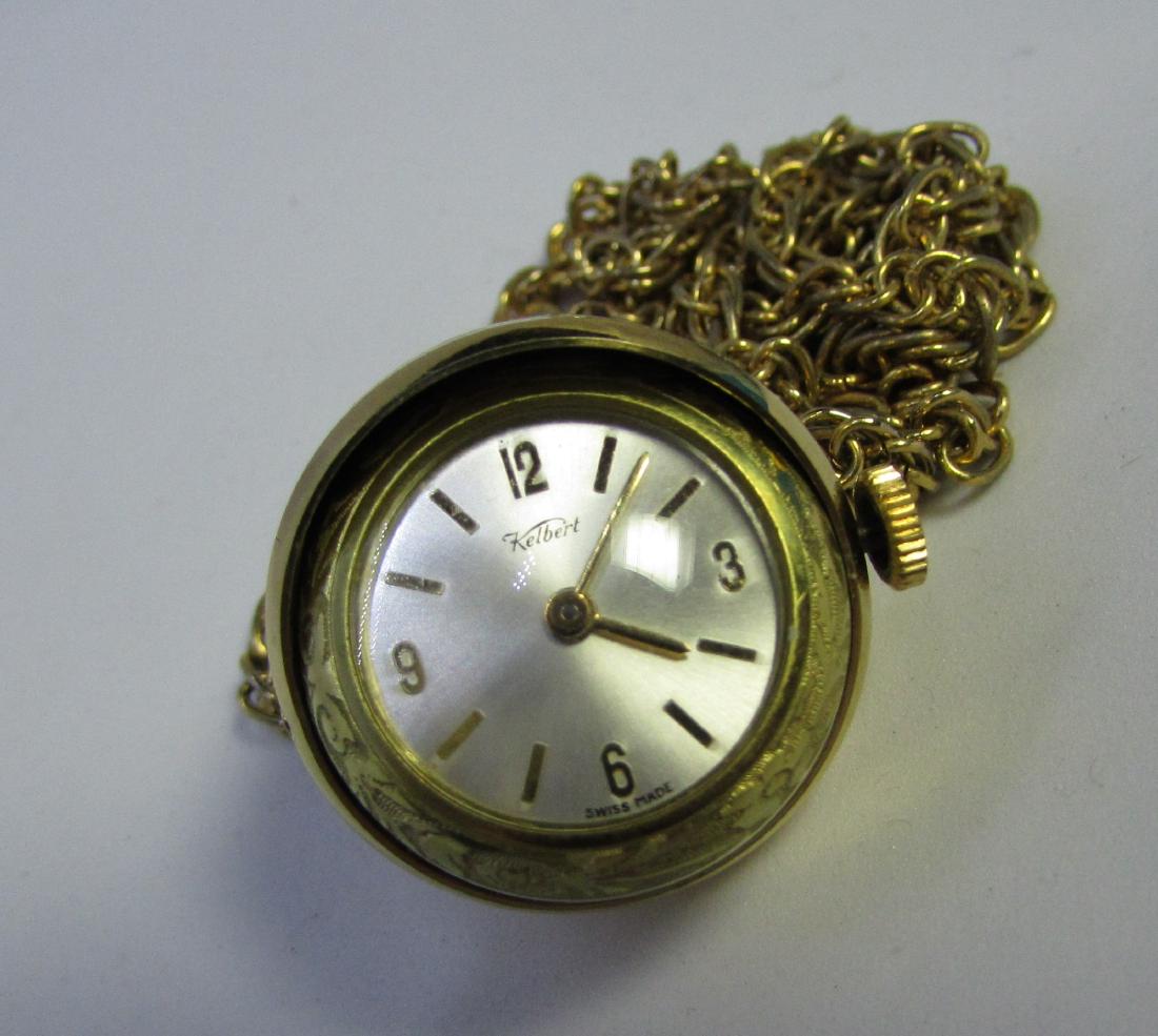KELBERT GOLD BALL WATCH 24" CHAIN NECKLACE (1 of 4)