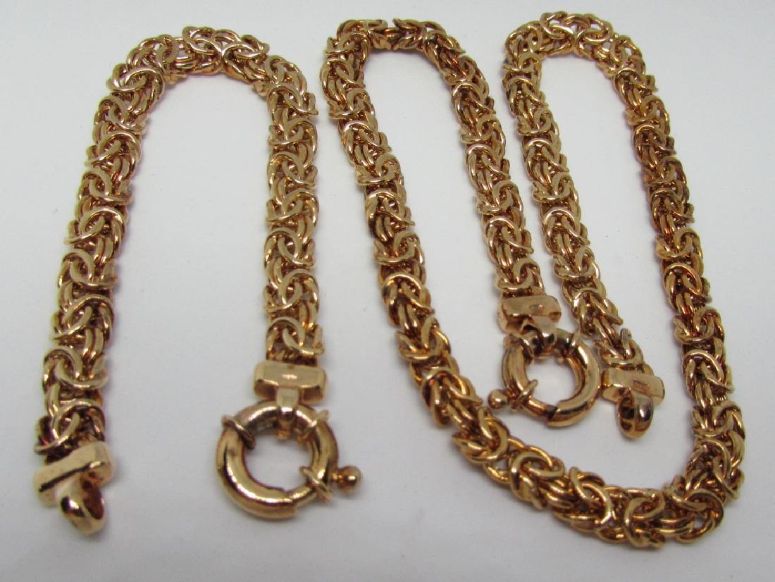 14K GOLD ON STERLING SILVER BRACELET NECKLACE SET (1 of 2)