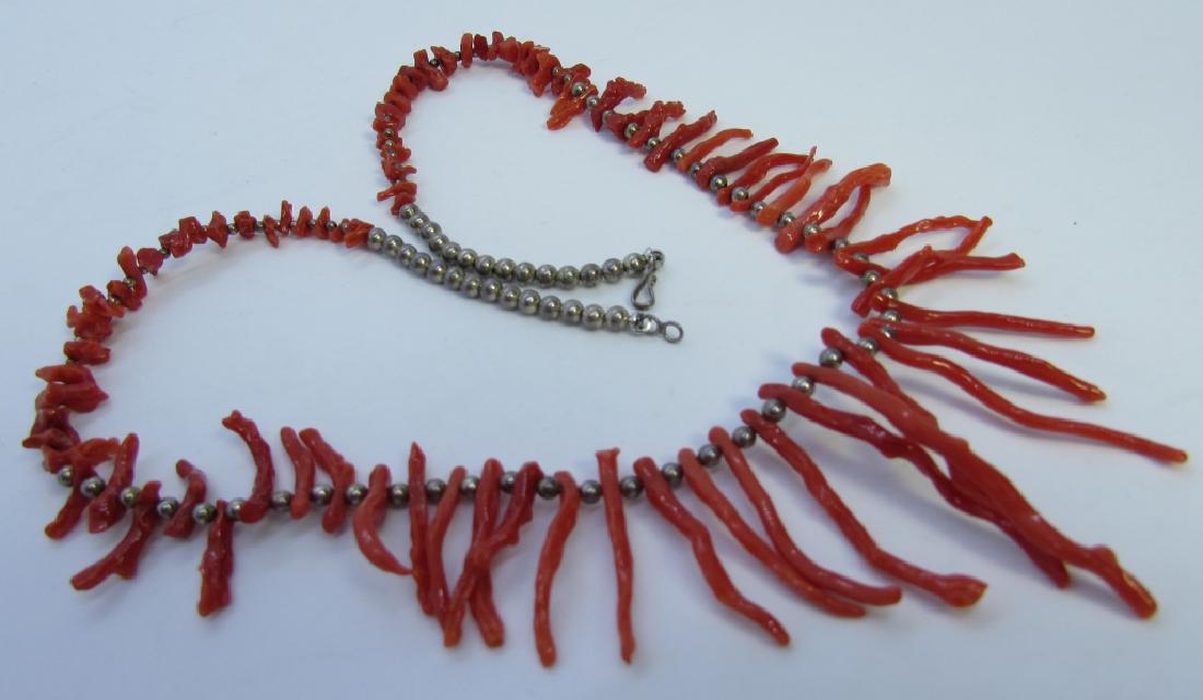 NATIVE AMERICAN BRANCH CORAL NECKLACE STERLING (1 of 2)