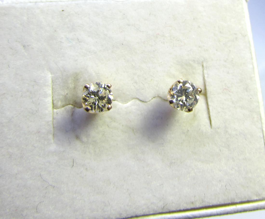 .50 CARAT DIAMOND STUD EARRINGS 14K GOLD (1 of 3)