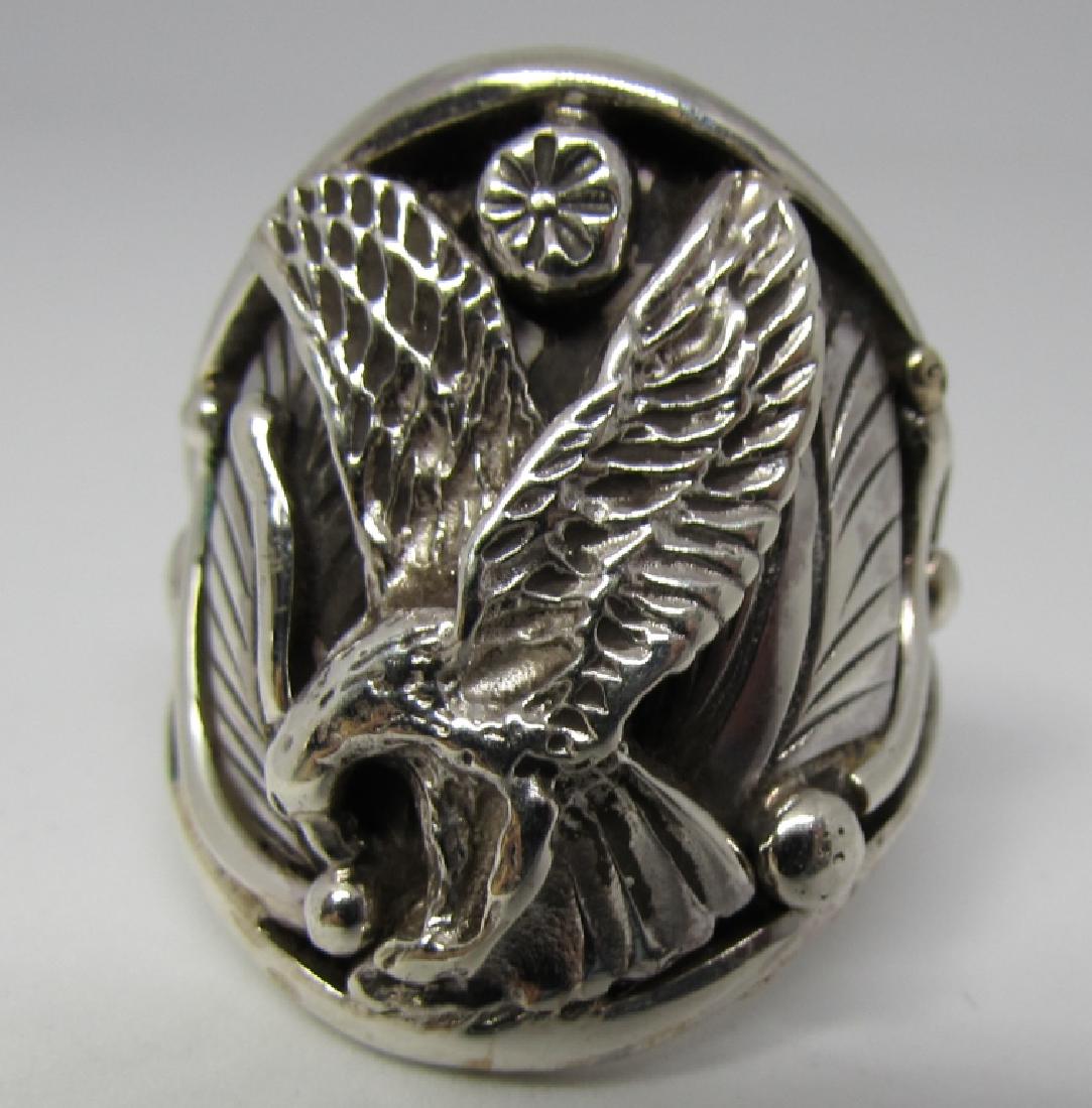 LEE MCCRAY EAGLE RING STERLING SILVER NAVAJO (1 of 3)