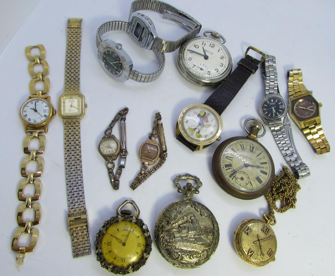 14 WRIST & POCKET WATCHES MICKEY MOUSE LOT (1 of 5)