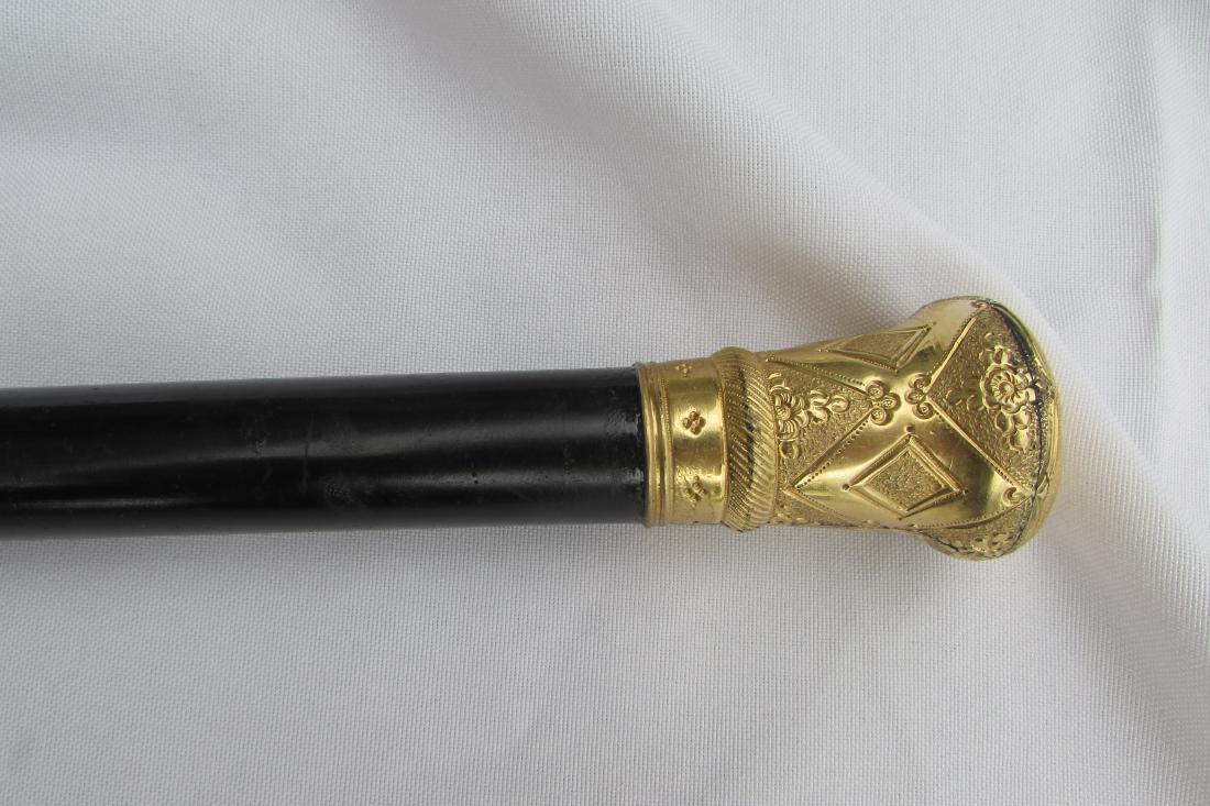 GOLD PRESENTATION CANE EBONY WOOD WALKING STICK (1 of 5)