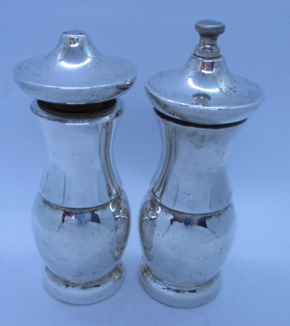 TIFFANY & CO SALT SHAKER & PEPPER MILL STERLING