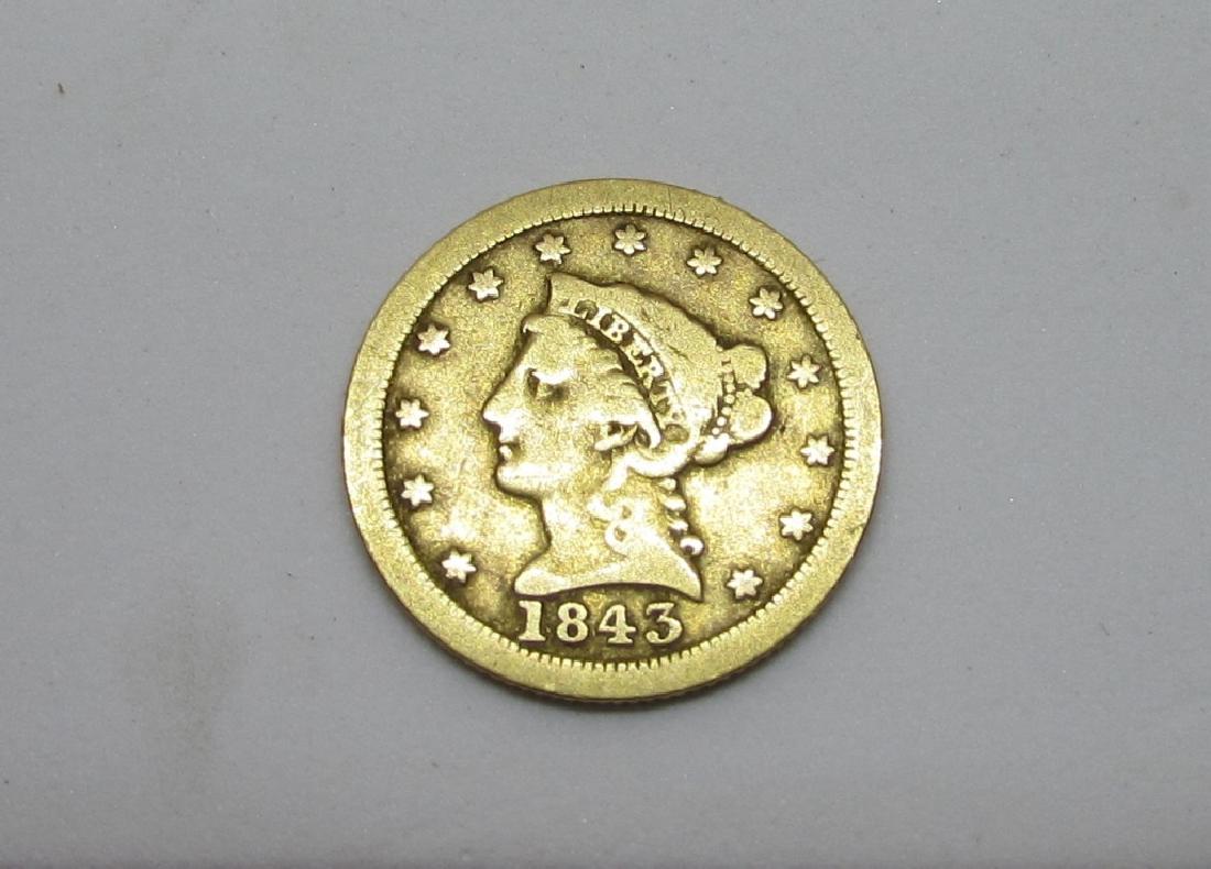 1843 O GOLD 2 1/2 DOLLAR US COIN (1 of 2)