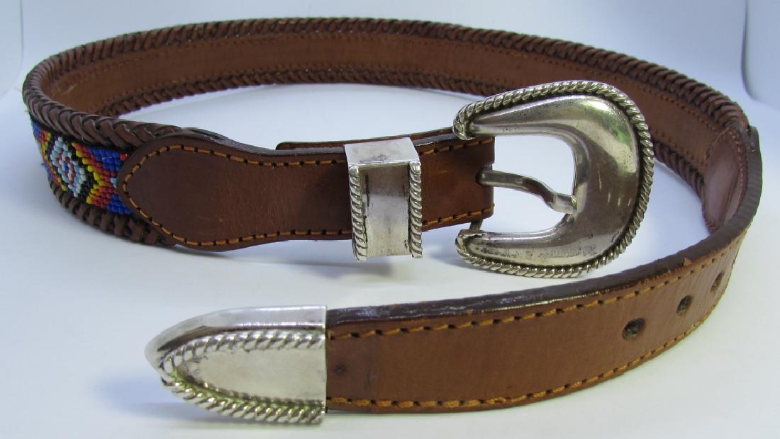 3 PIECE STERLING SILVER BUCKLE & BEADED BELT (1 of 5)