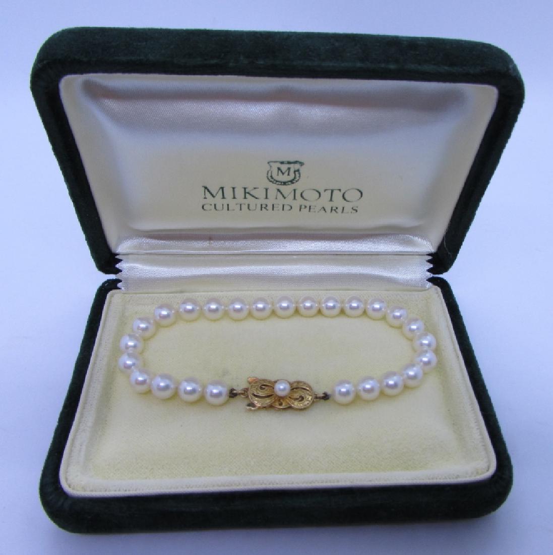 MIKIMOTO 7MM PEARL BRACELET 18K YELLOW GOLD (1 of 5)