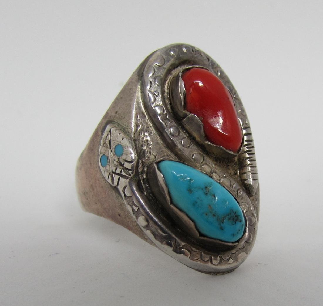SIGNED NIETO SNAKE RING TURQUOISE STERLING SILVER (1 of 6)