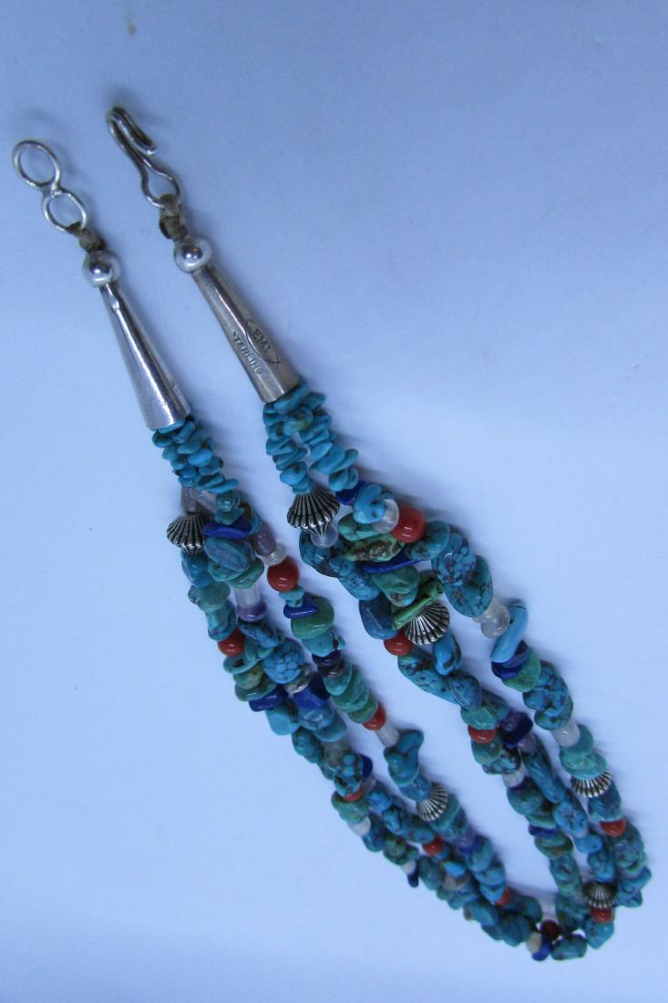 SIGNED EMT TURQUOISE STERLING SILVER NECKLACE CORA (1 of 3)