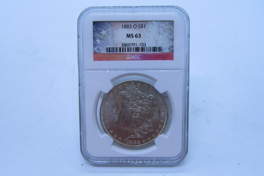 1883 O MORGAN SILVER DOLLAR MS63 NGC (1 of 2)