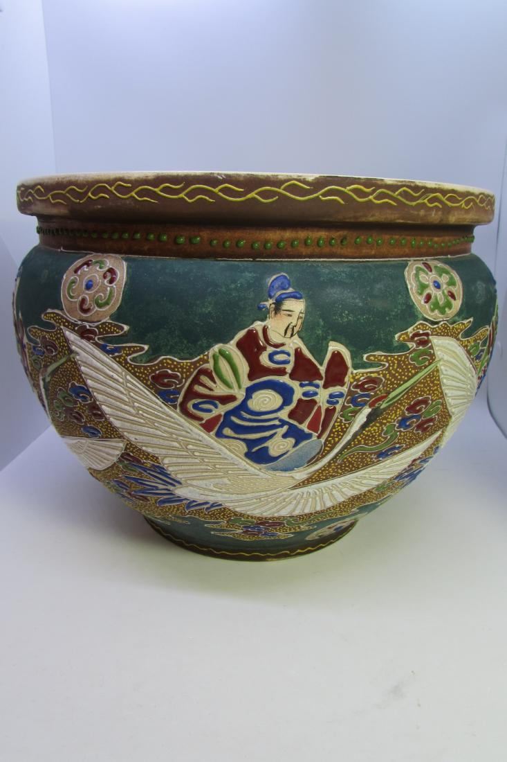 19C JAPANESE SATSUMA JARDINIERE MEIJI MORIAGE (1 of 9)