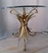 HOLLYWOOD REGENCY SIDE TABLE DORE WHEAT GILT SHEAF