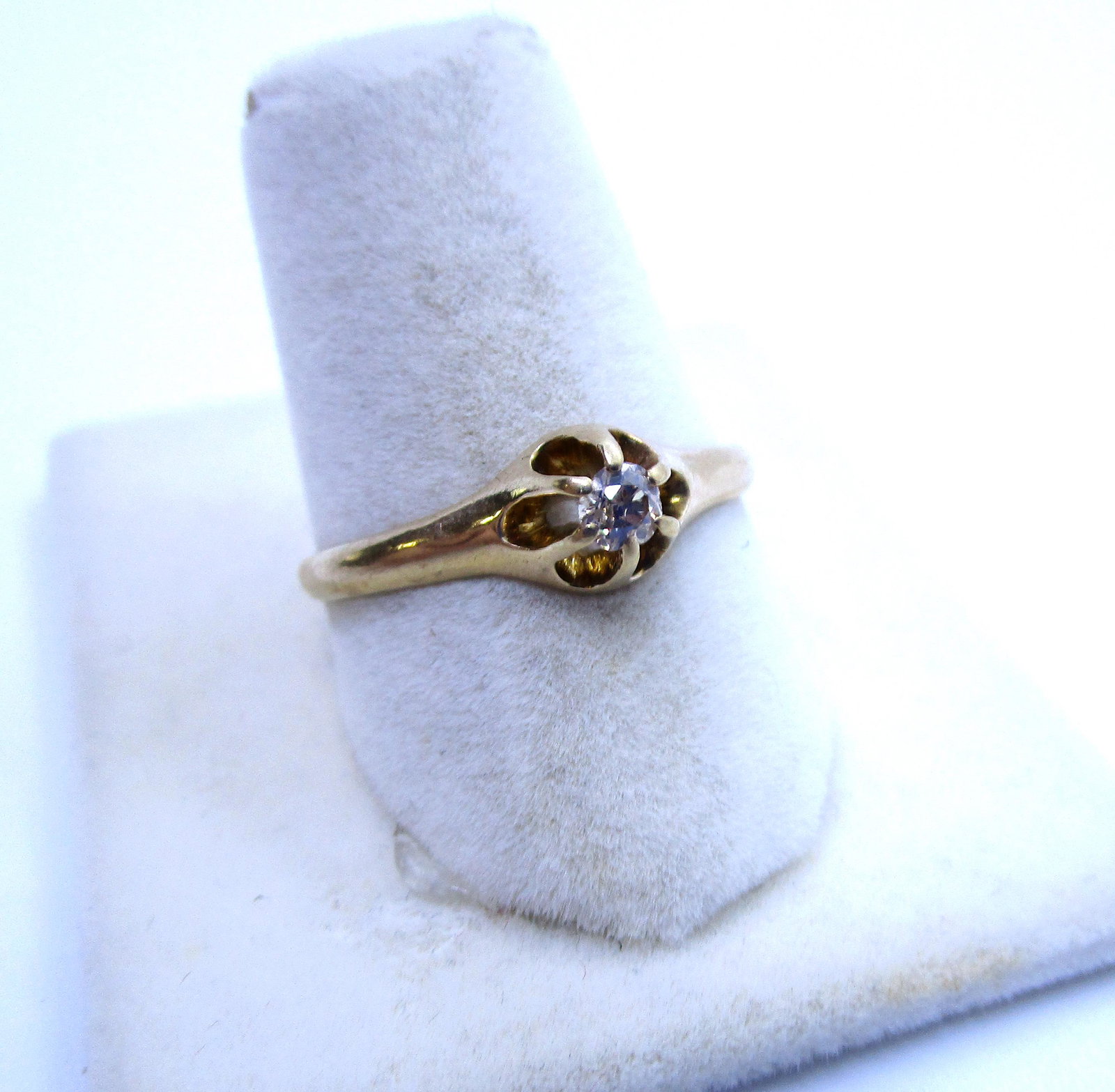 14K GOLD DIAMOND RING SOLITAIRE ANTIQUE (1 of 3)