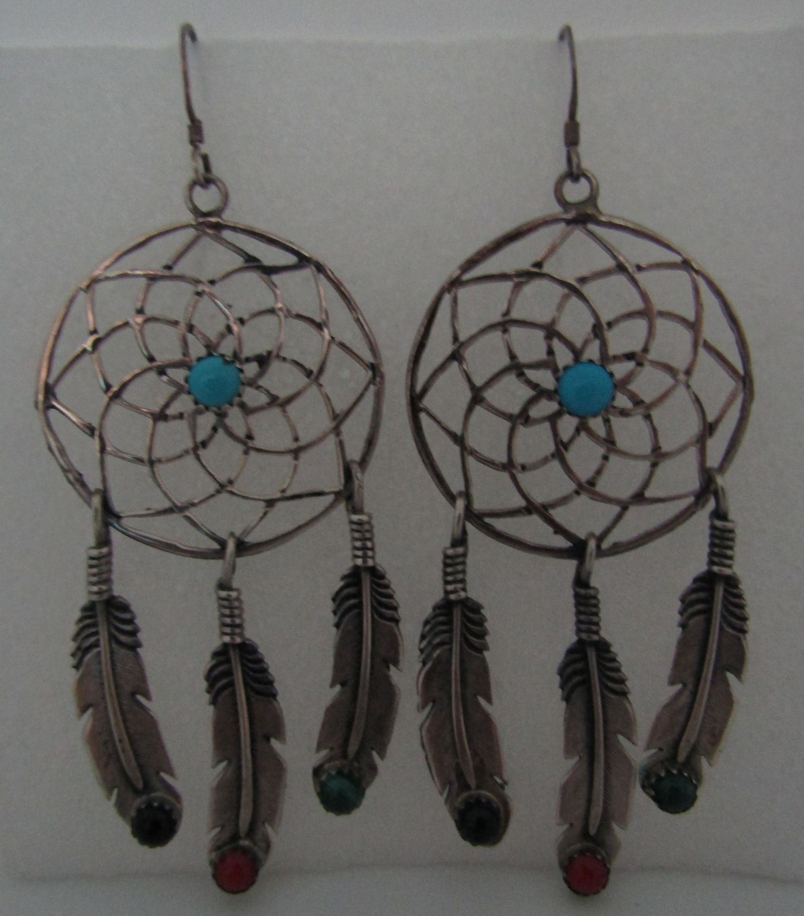 DREAM CATCHER TURQUOISE EARRINGS STERLING SILVER (1 of 3)