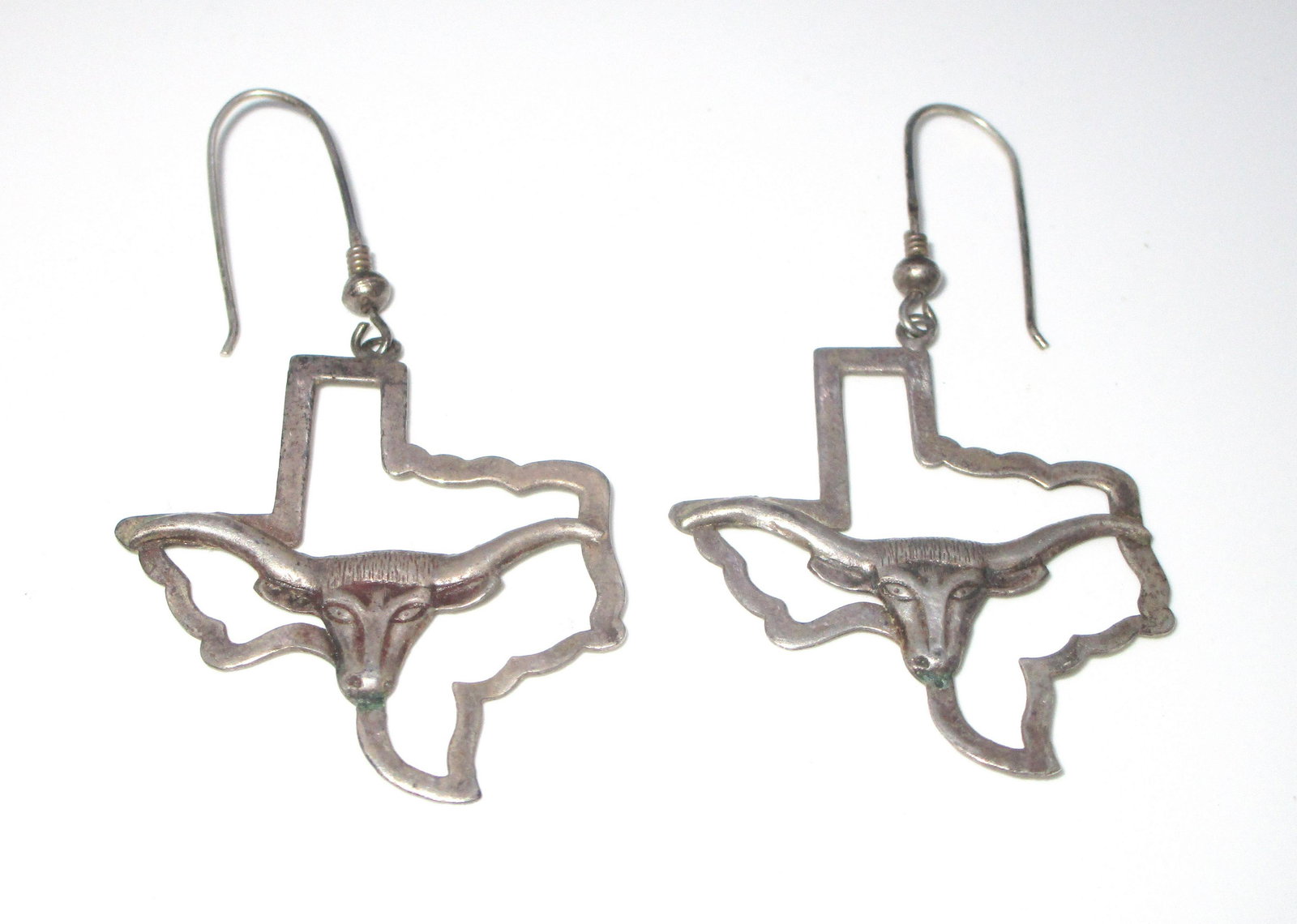 TEXAS EARRINGS STERLING SILVER LONG HORN STEER (1 of 3)