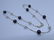 BLACK & WHITE PEARL NECKLACE 14K GOLD BOX CHAIN