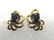 BLUE SAPPHIRE DIAMOND EARRINGS 14K YELLOW GOLD