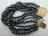 14K GOLD & 7 STRAND BLACK PEARL BRACELET - 2