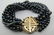 14K GOLD & 7 STRAND BLACK PEARL BRACELET - 3