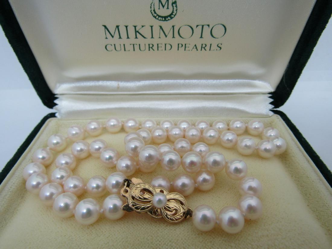 mikimoto gold pearl necklace