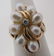 8 PEARL DIAMOND RING 14K GOLD CLUSTER 6 GRAMS