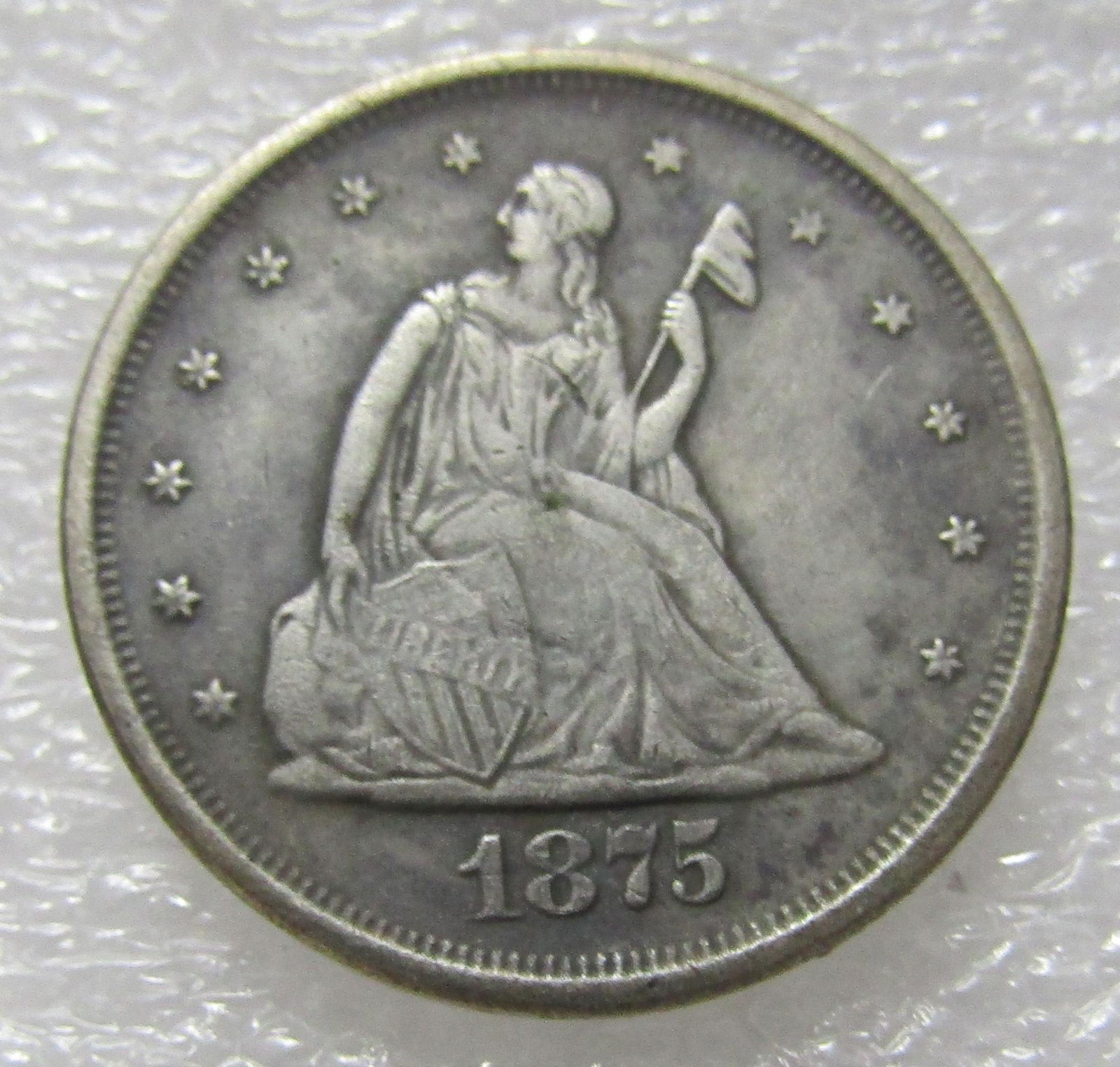 1875 CC 20 CENT US SILVER COIN VF (1 of 2)