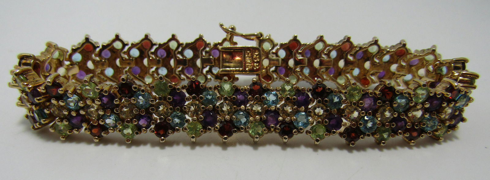 AMETHYST TOPAZ PERIDOT BRACELET STERLING SILVER (1 of 4)