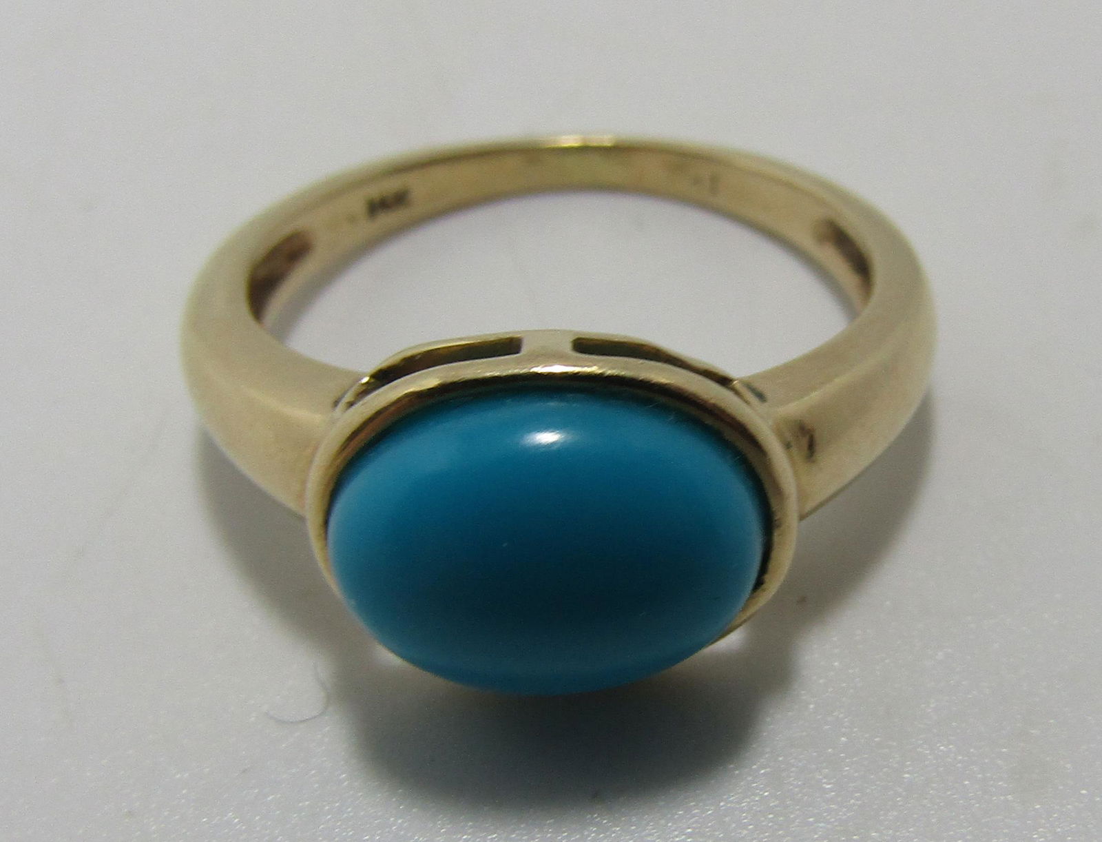 PERSIAN TURQUOISE RING 14K GOLD SIZE 6 1/2 (1 of 3)