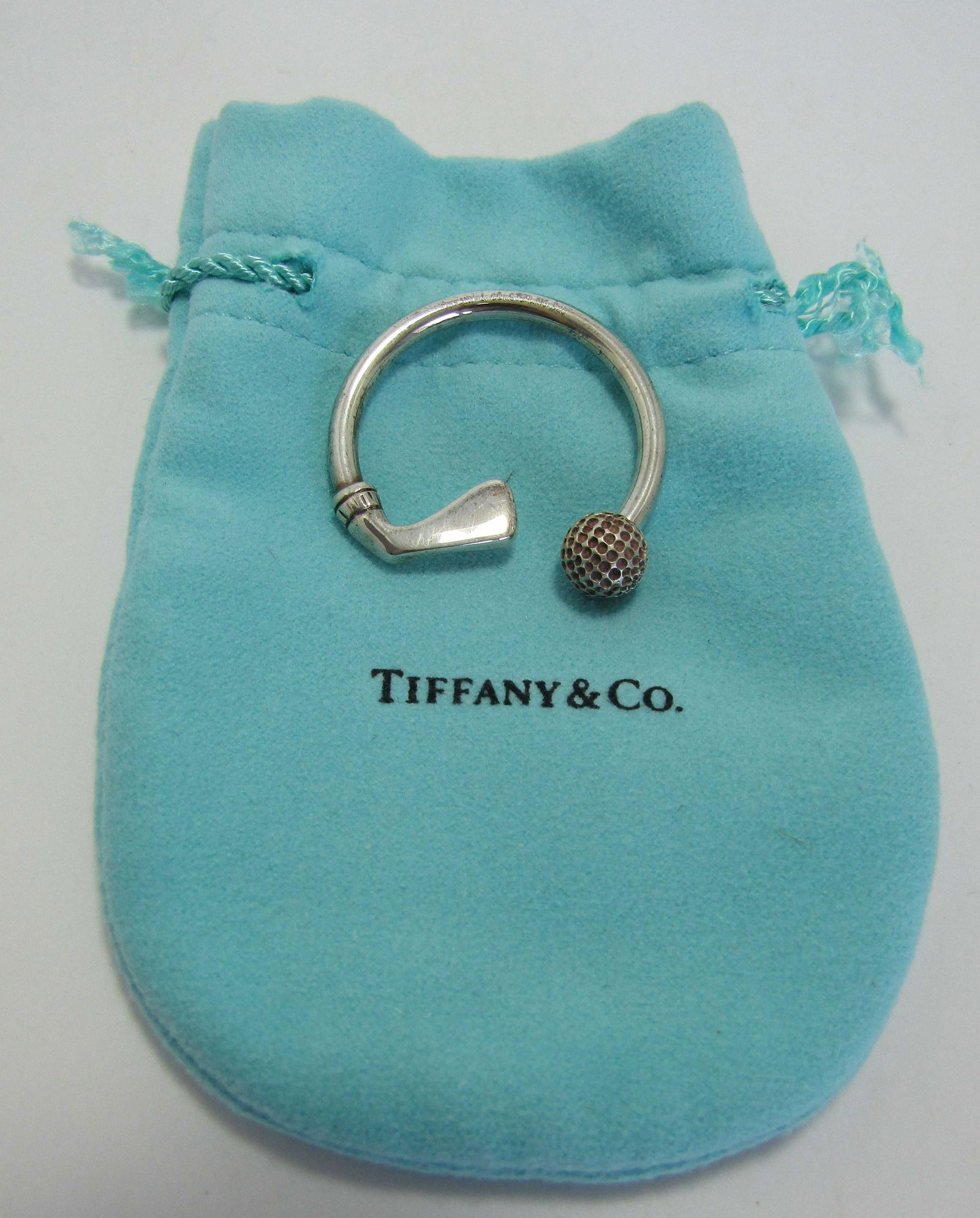 TIFFANY & CO GOLF CLUB KEY RING STERLING SILVER (1 of 2)