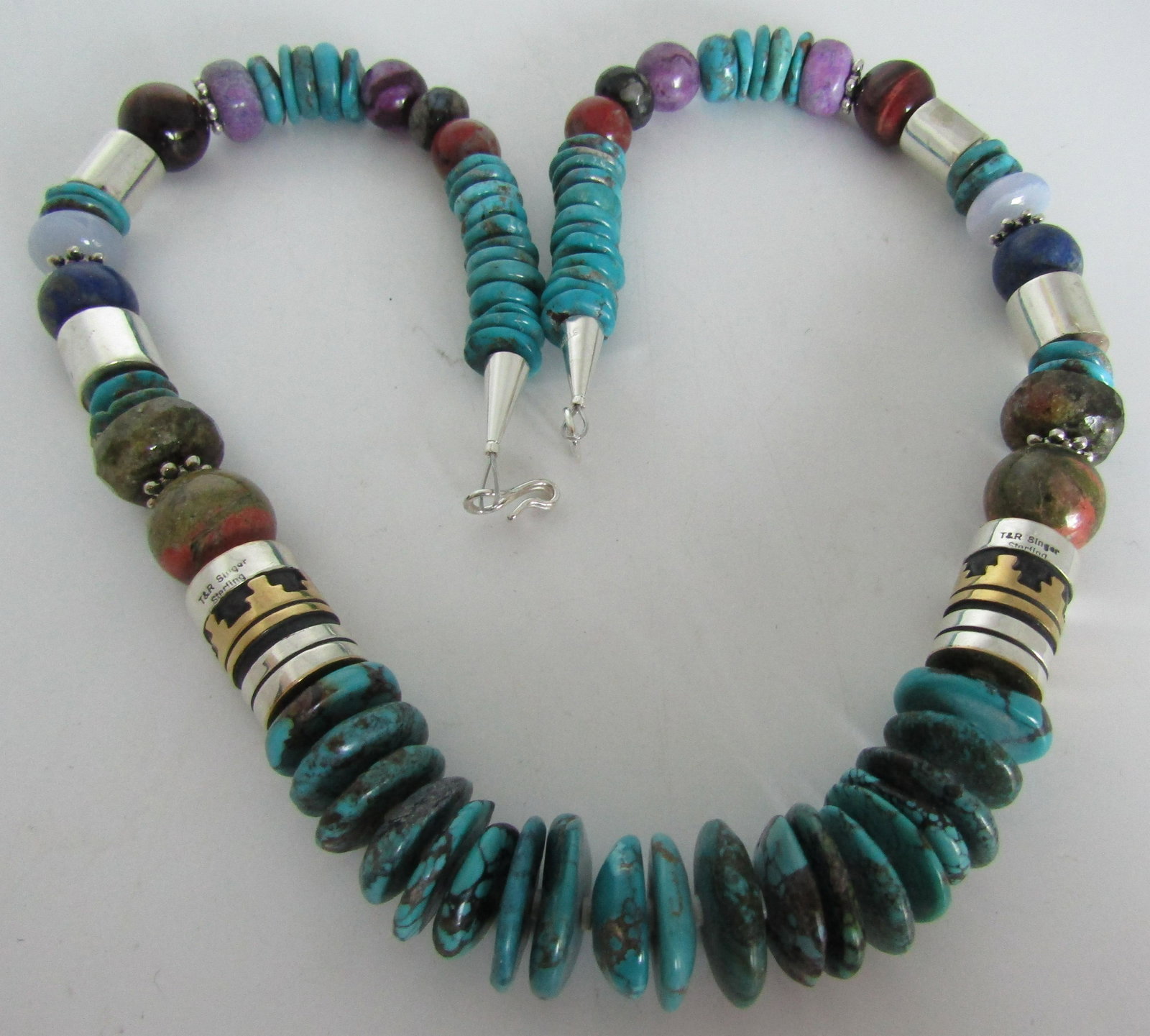 T&R SINGER TURQUOISE NECKLACE TREASURE STERLING (1 of 4)