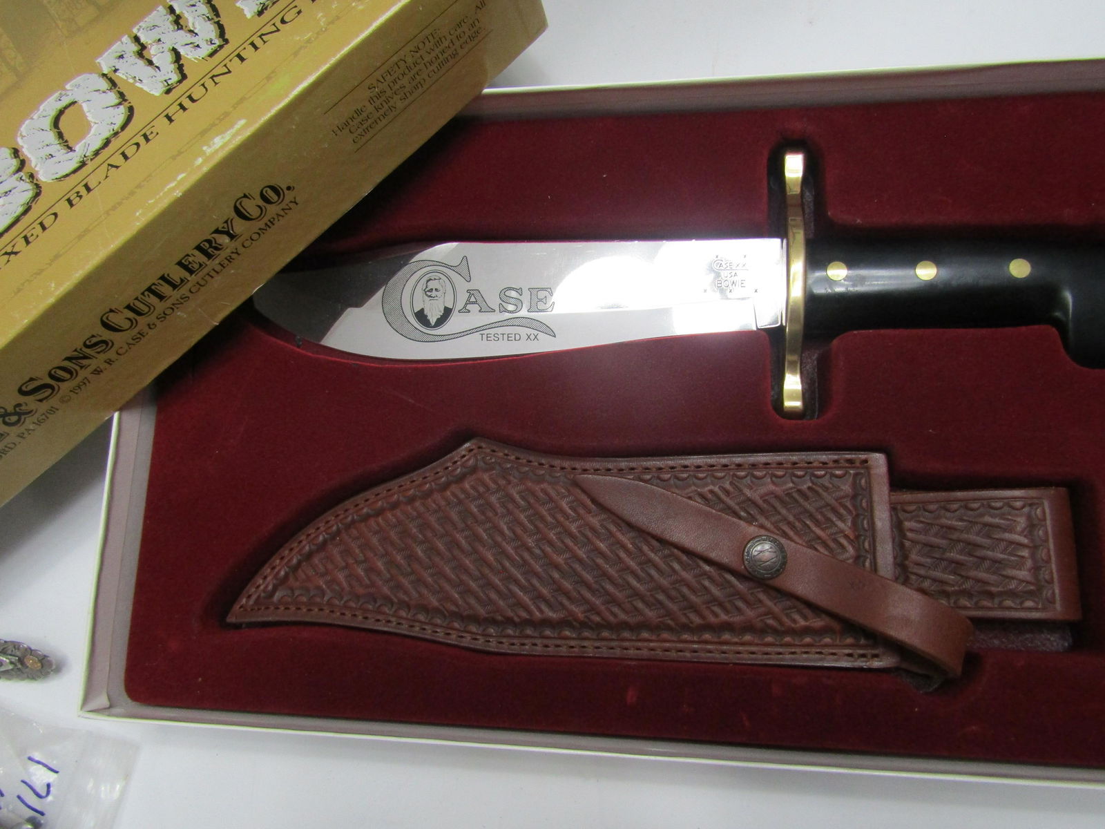 LARGE CASE XX BOWIE KNIFE IN BOX: CASE XX USA BOWIE 14" WITH 9 1/2 INCH BLADE. NEW OLD STOCK. USA SHIPPING $20