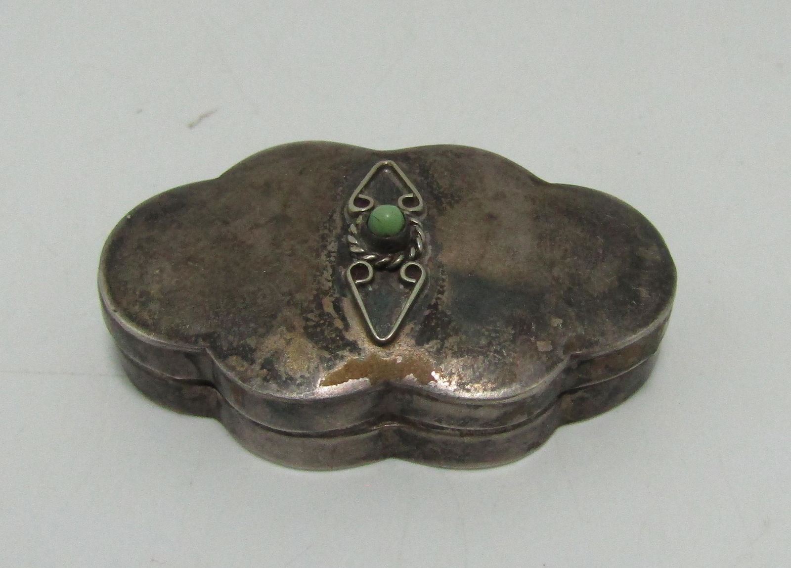 VINTAGE IGUALA TAXCO TURQUOISE STERLING PILL BOX (1 of 4)