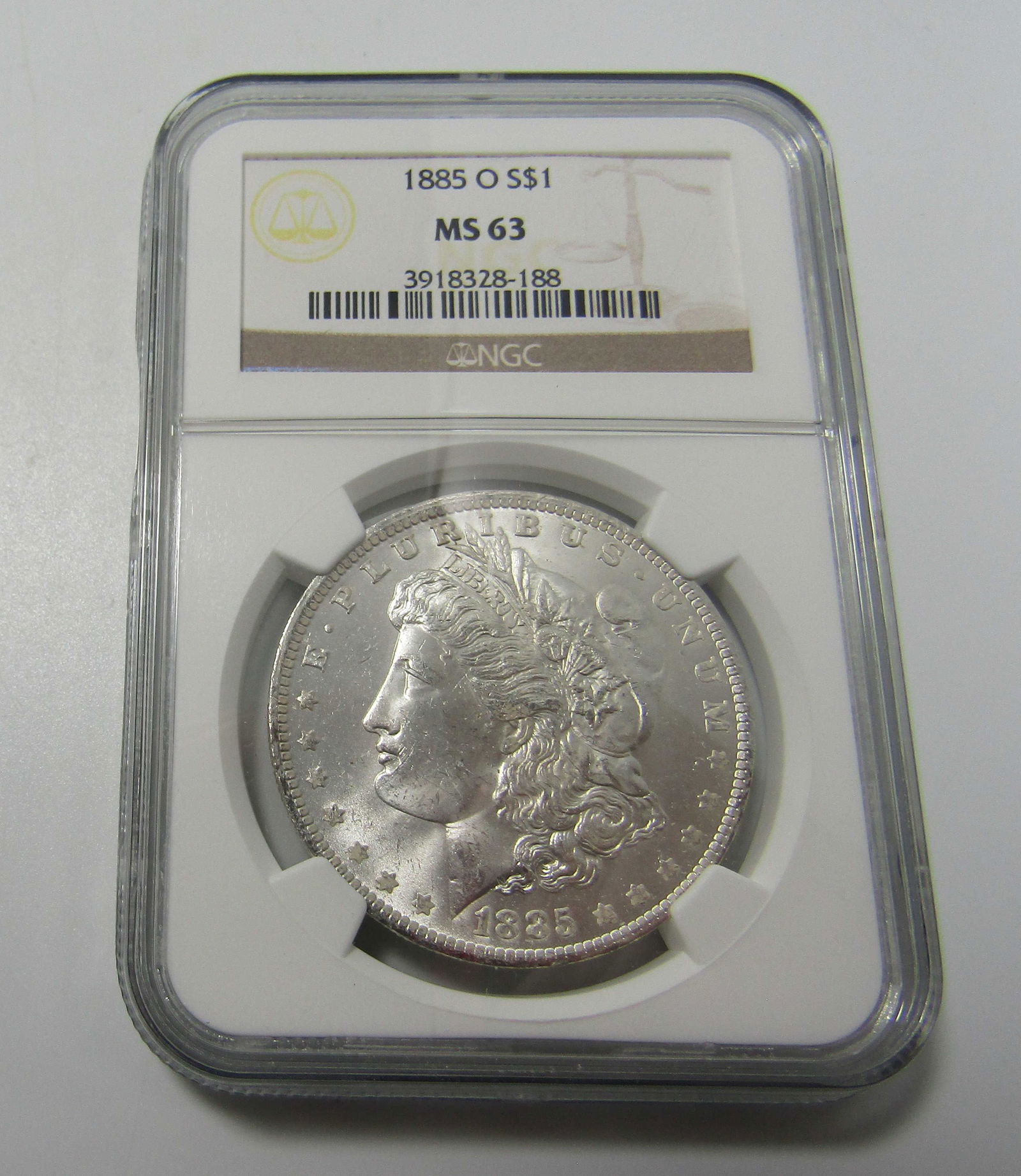 1885 O MORGAN SILVER DOLLAR NGC MS63 COIN (1 of 2)