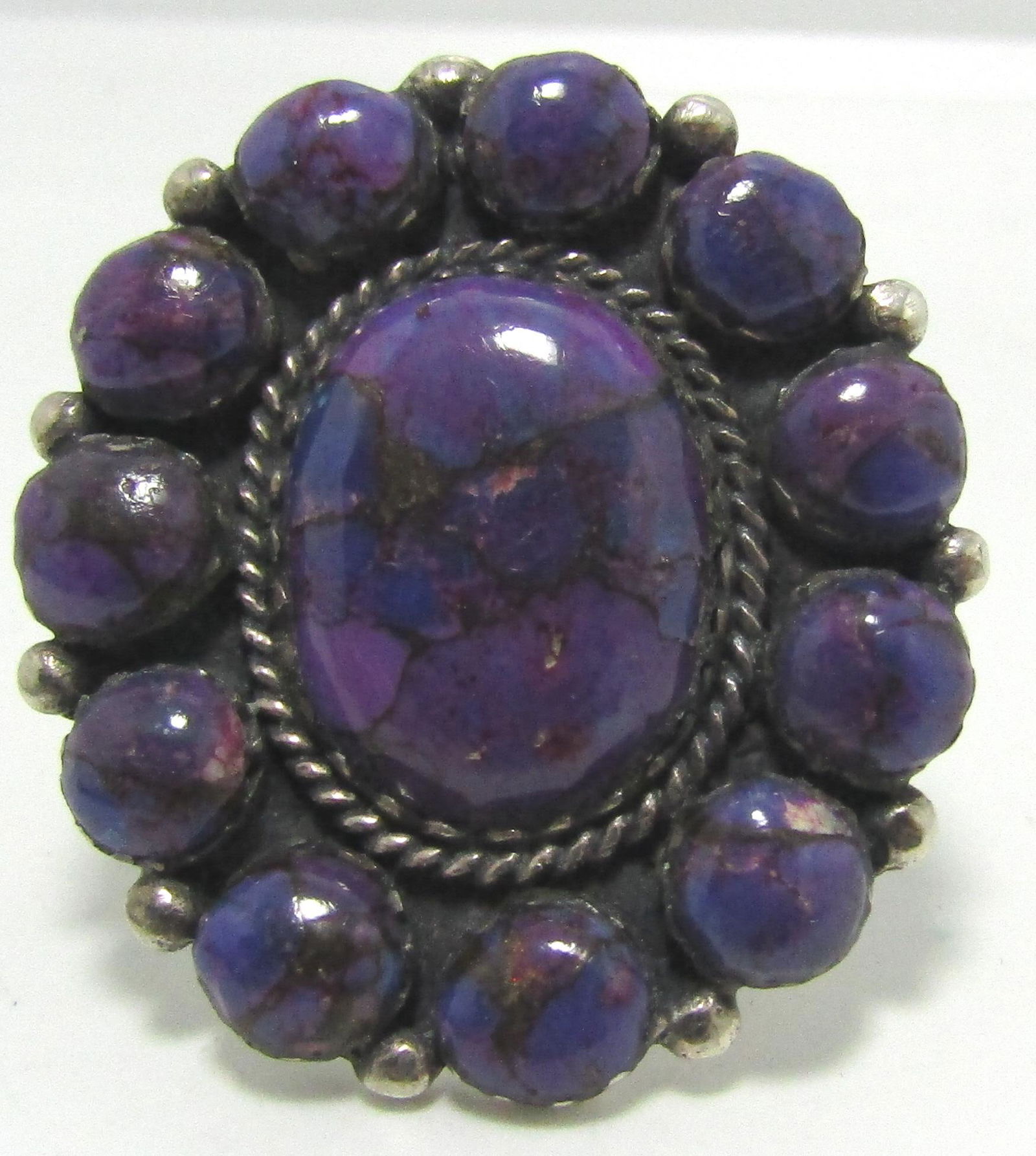 YO MARK SUGILITE CLUSTER RING STERLING SILVER (1 of 3)